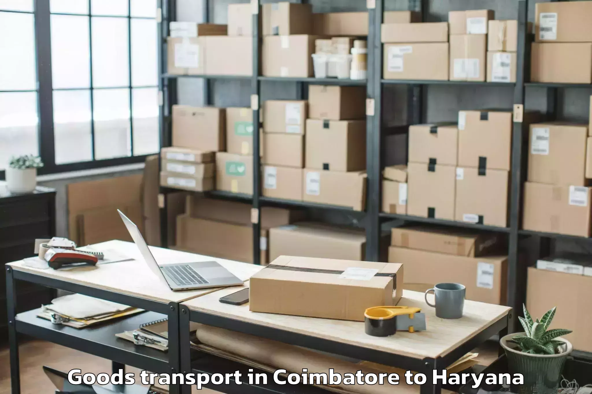 Get Coimbatore to Lingayas University Faridabad Goods Transport